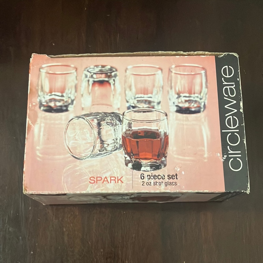 Circleware Spark 6 Piece Shot Glass Set in Box